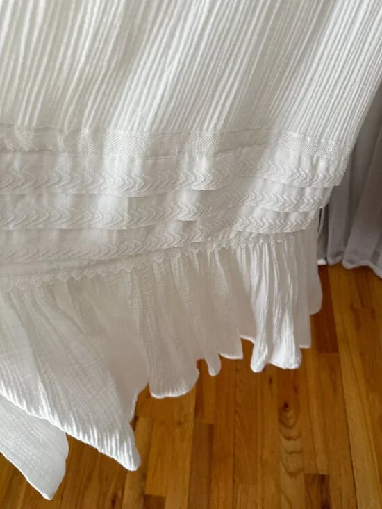 Magaschoni Lulu White Cotton Maxi Dress Women's Sz 6 - Picture 8 of 9